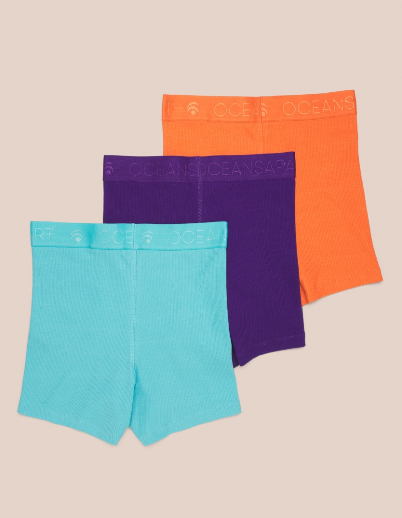 Blue / Orange / Deep Purple Women's Oceans Apart Ariel Boxer Short Set Deluxe Set | USA ANO-3882