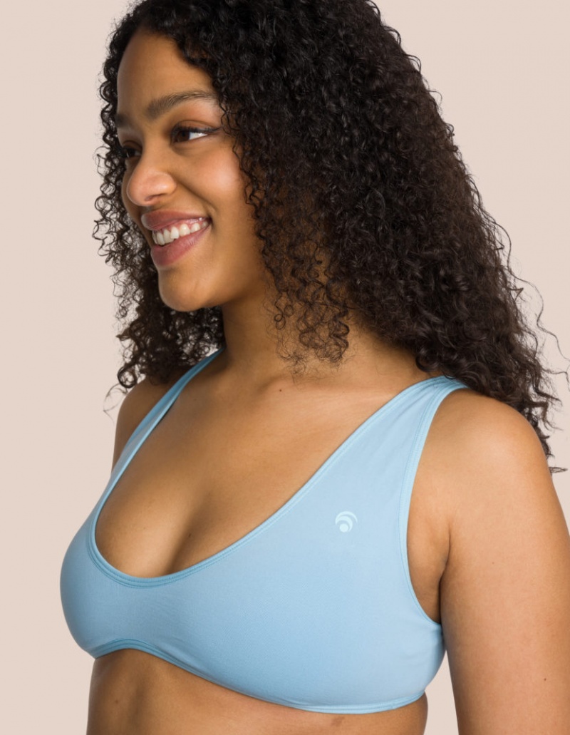 Blue / Pink Women's Oceans Apart Michelle Plain Bra Deluxe Set | USA RGD-6823