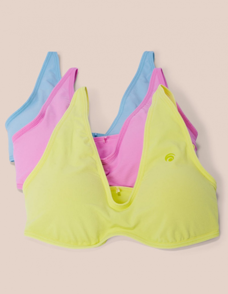 Blue / Pink Women's Oceans Apart Michelle Plain Bra Deluxe Set | USA RGD-6823