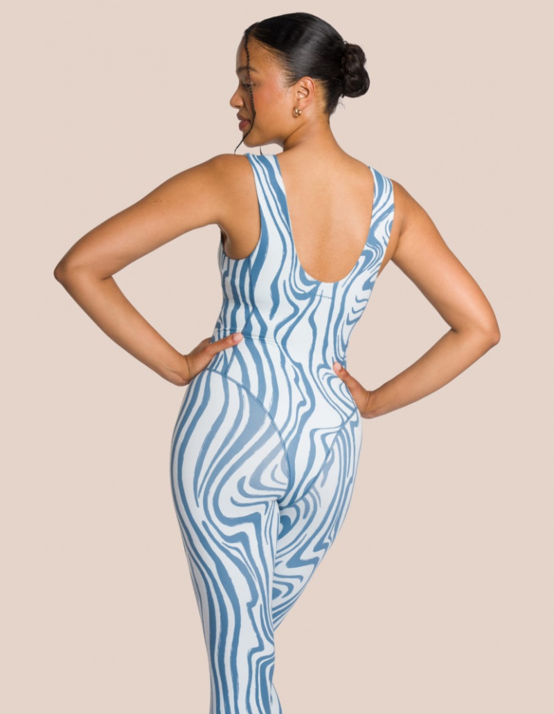 Blue / Turquoise Women's Oceans Apart Shania Jumpsuit Set | USA CBD-0721