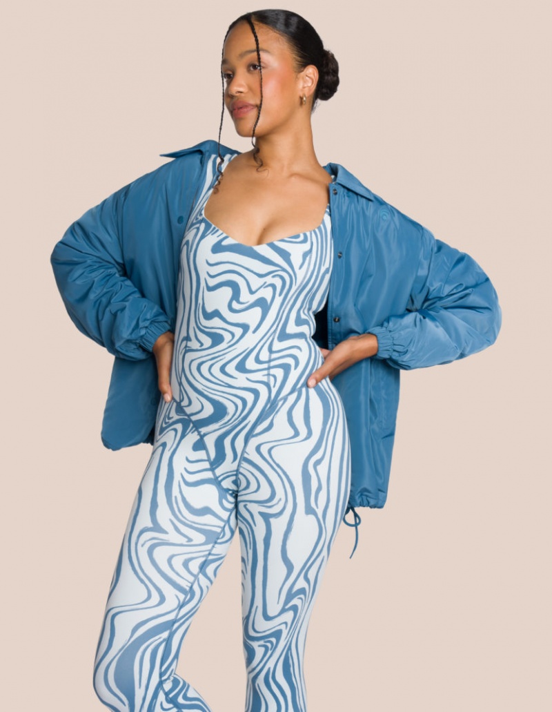 Blue / Turquoise Women's Oceans Apart Shania Jumpsuit Set | USA CBD-0721