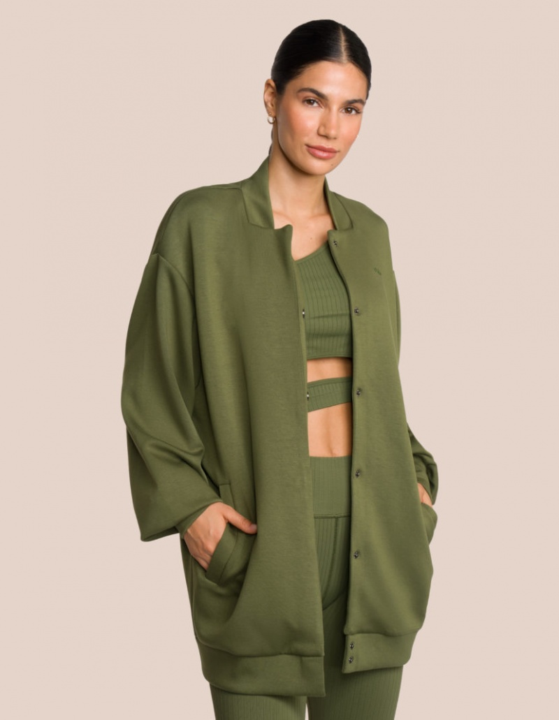 Deep Green Women's Oceans Apart Elodie Bomber Jacket Deluxe Set | USA SIT-7749