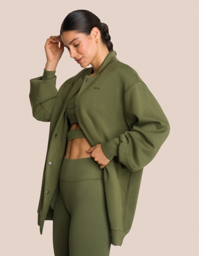 Deep Green Women's Oceans Apart Elodie Bomber Jacket Deluxe Set | USA SIT-7749