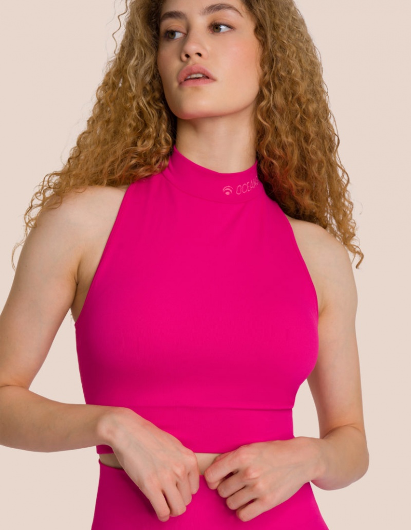 Fuchsia Pink Women's Oceans Apart Tara Turtleneck Set | USA REY-6100