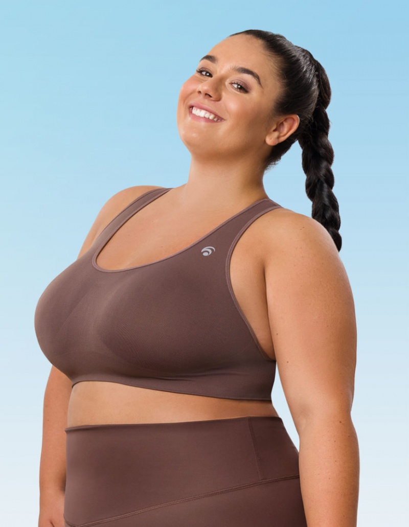 Grey Brown Women's Oceans Apart Beverly Curvy Bra | USA ZWF-3739