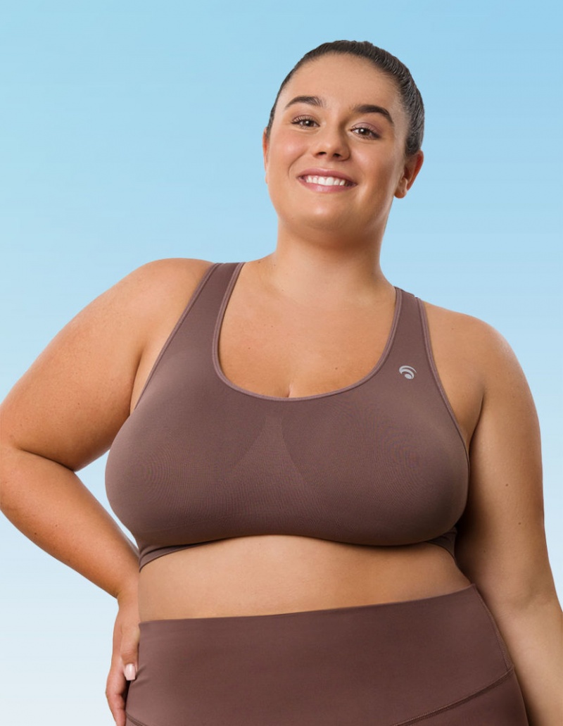 Grey Brown Women\'s Oceans Apart Beverly Curvy Bra | USA ZWF-3739