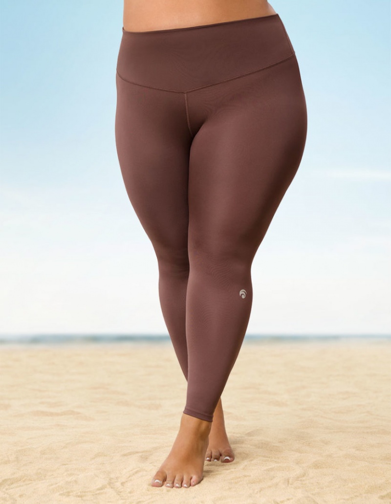 Grey Brown Women's Oceans Apart Beverly Pant Curvy Leggings | USA KLT-4247