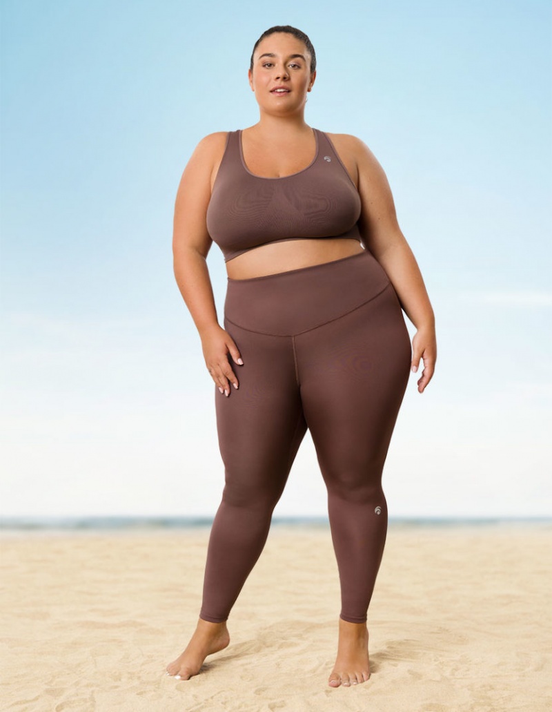 Grey Brown Women's Oceans Apart Beverly Pant Curvy Leggings | USA KLT-4247