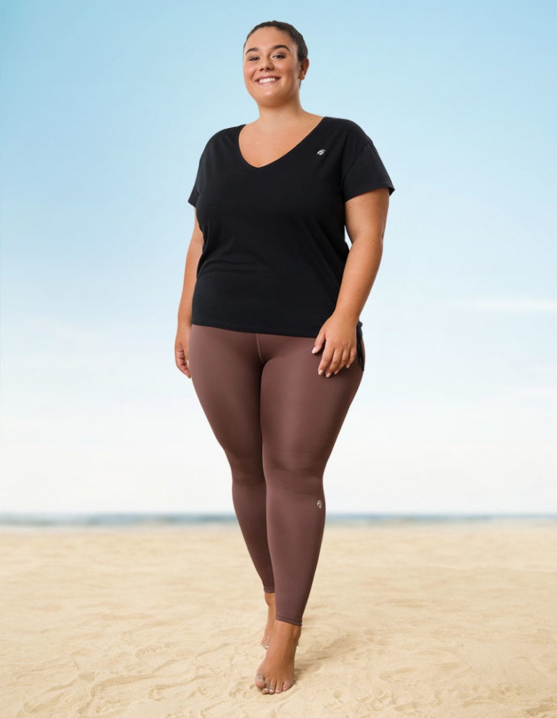 Grey Brown Women's Oceans Apart Beverly Pant Curvy Leggings | USA KLT-4247