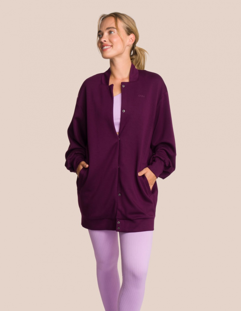 Lavender / Grey Purple Women's Oceans Apart Elodie Bomber Jacket Deluxe Set | USA GDI-8775