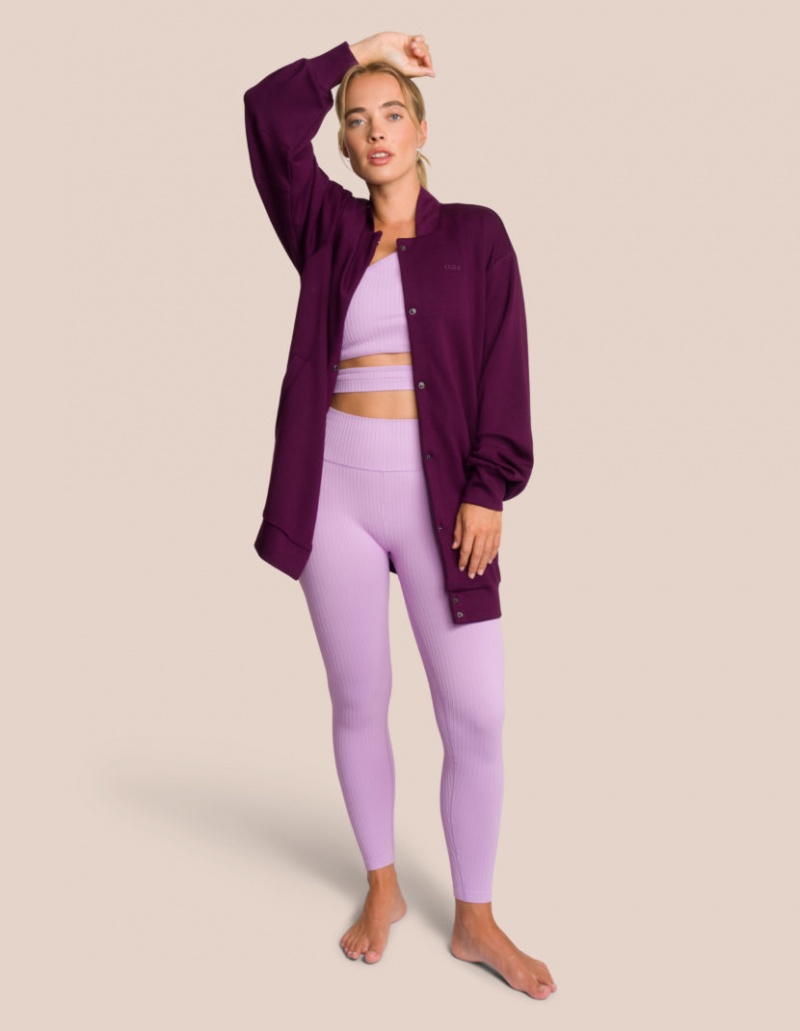 Lavender / Grey Purple Women\'s Oceans Apart Elodie Bomber Jacket Deluxe Set | USA GDI-8775