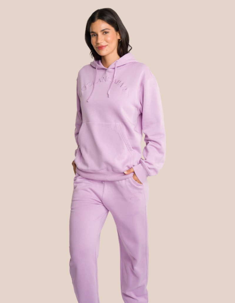 Lavender / White Women's Oceans Apart Charly Sweat Deluxe Set | USA RCJ-7087