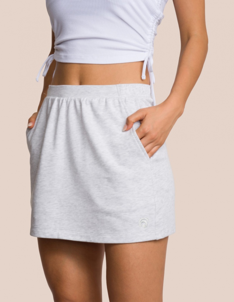 Light Grey / White Women's Oceans Apart Brooke Mini Skirt Set | USA OXP-6656