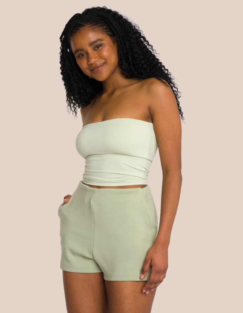 Olive Green / Olive Green Women's Oceans Apart Cruz Brooke Short Set | USA CMI-5054