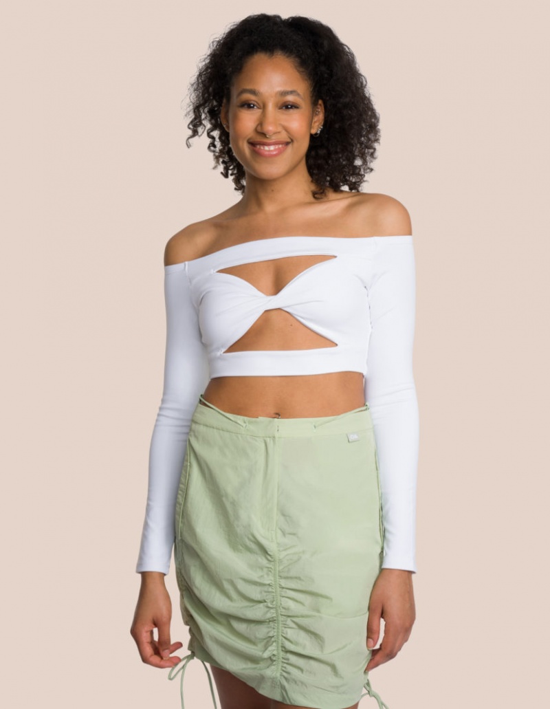 Olive Green / White Women's Oceans Apart Zola Skirt Twist Set | USA OVE-5565