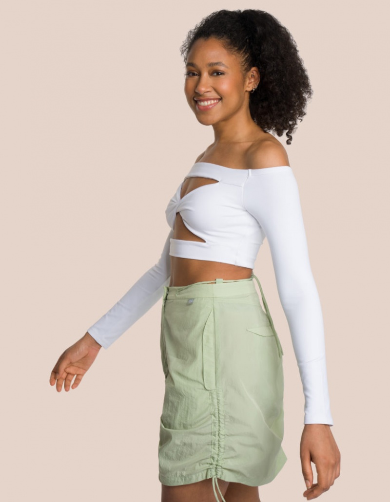 Olive Green / White Women's Oceans Apart Zola Skirt Twist Set | USA OVE-5565