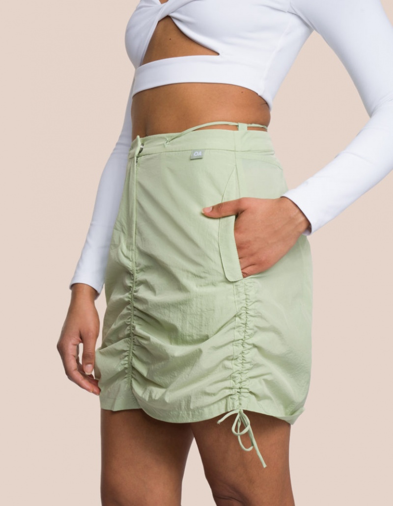 Olive Green / White Women's Oceans Apart Zola Skirt Twist Set | USA OVE-5565