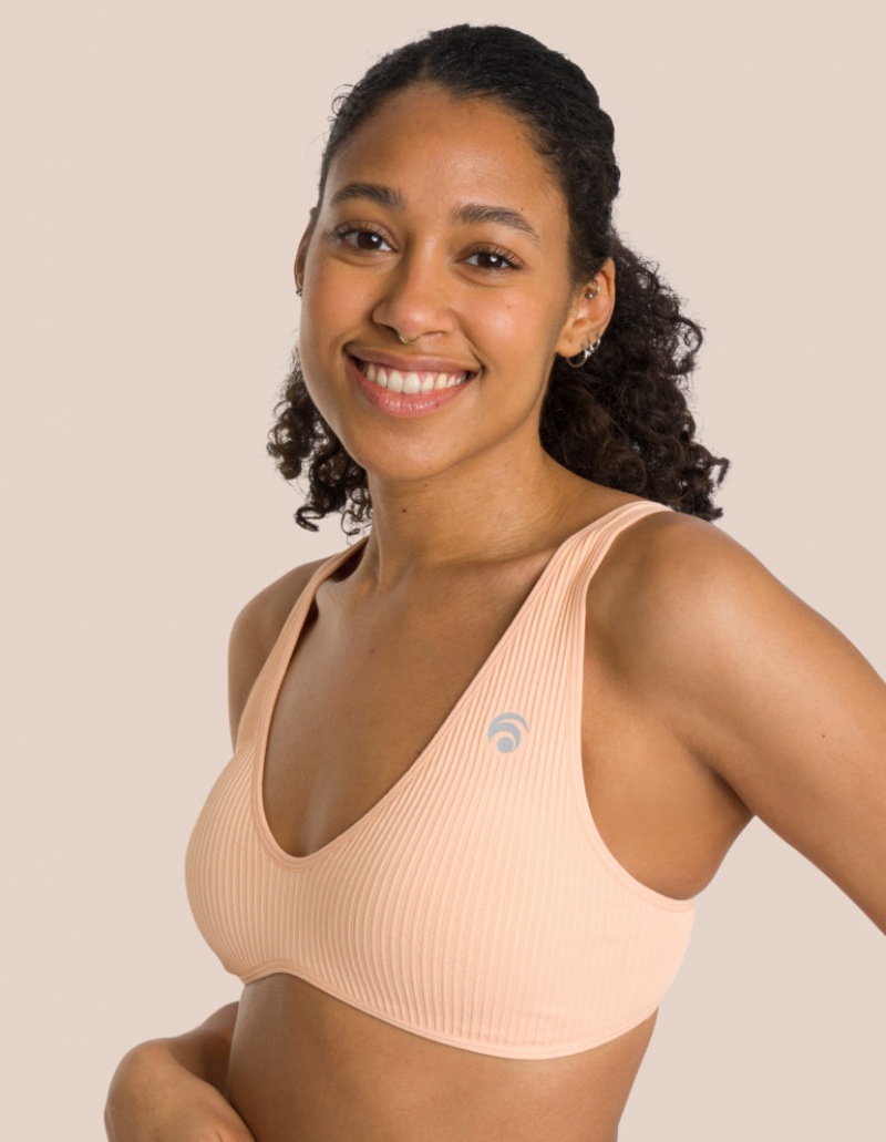 Orange Women's Oceans Apart Michelle Rib Bra | USA TIC-9842