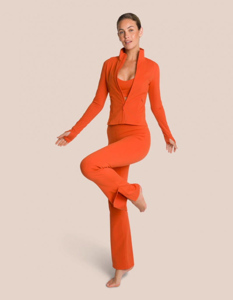 Orange Women's Oceans Apart Shania Flared Zip Deluxe Tall Set | USA EAJ-8571