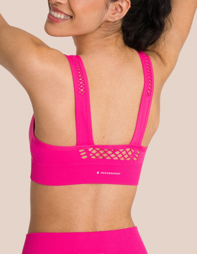 Pink Women's Oceans Apart Juno Mesh Bra | USA KMD-5605