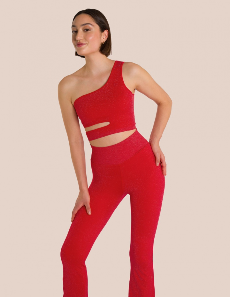 Red Women's Oceans Apart Stella Flared Asymmetric Tall Set | USA WAG-5826