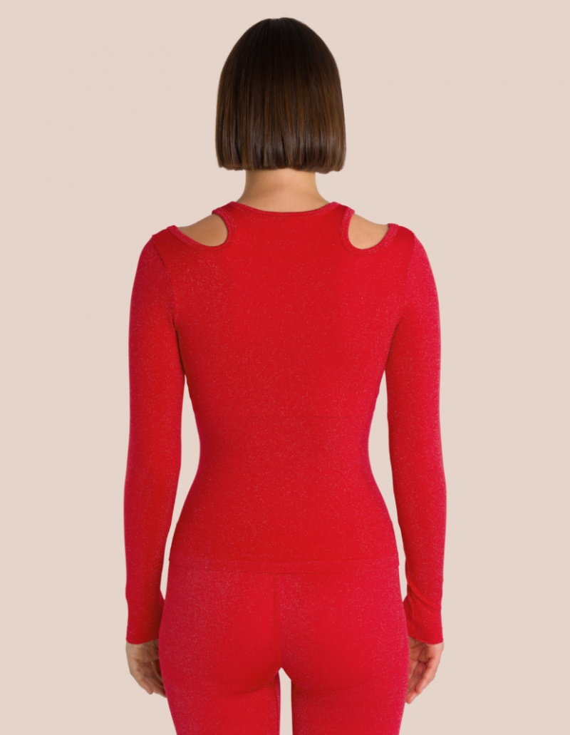 Red Women's Oceans Apart Stella Flared Longsleeve Set | USA ECJ-8381