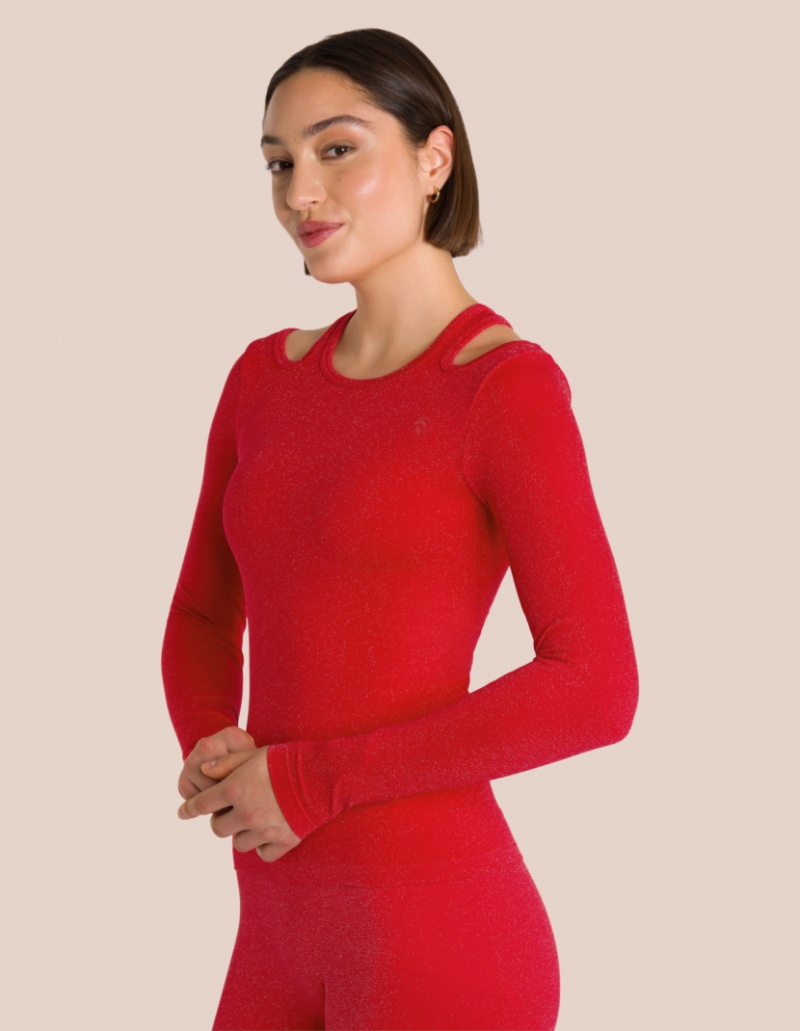 Red Women's Oceans Apart Stella Flared Longsleeve Set | USA ECJ-8381