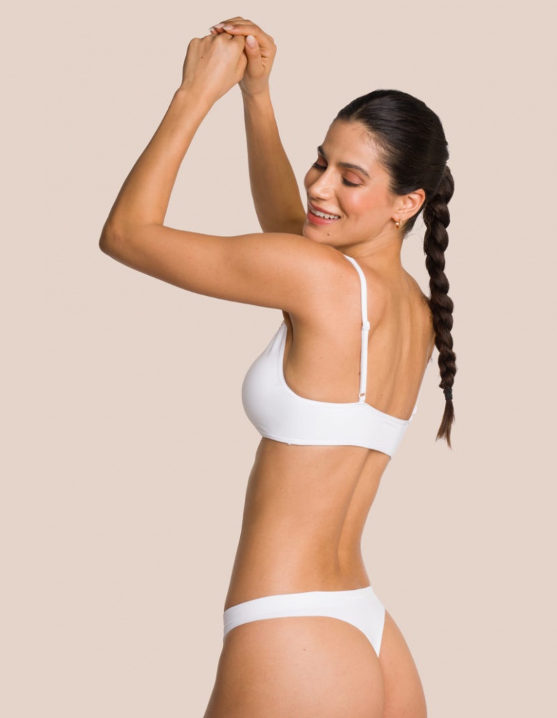 White Women's Oceans Apart Cloudy Thong Set | USA YRQ-9762