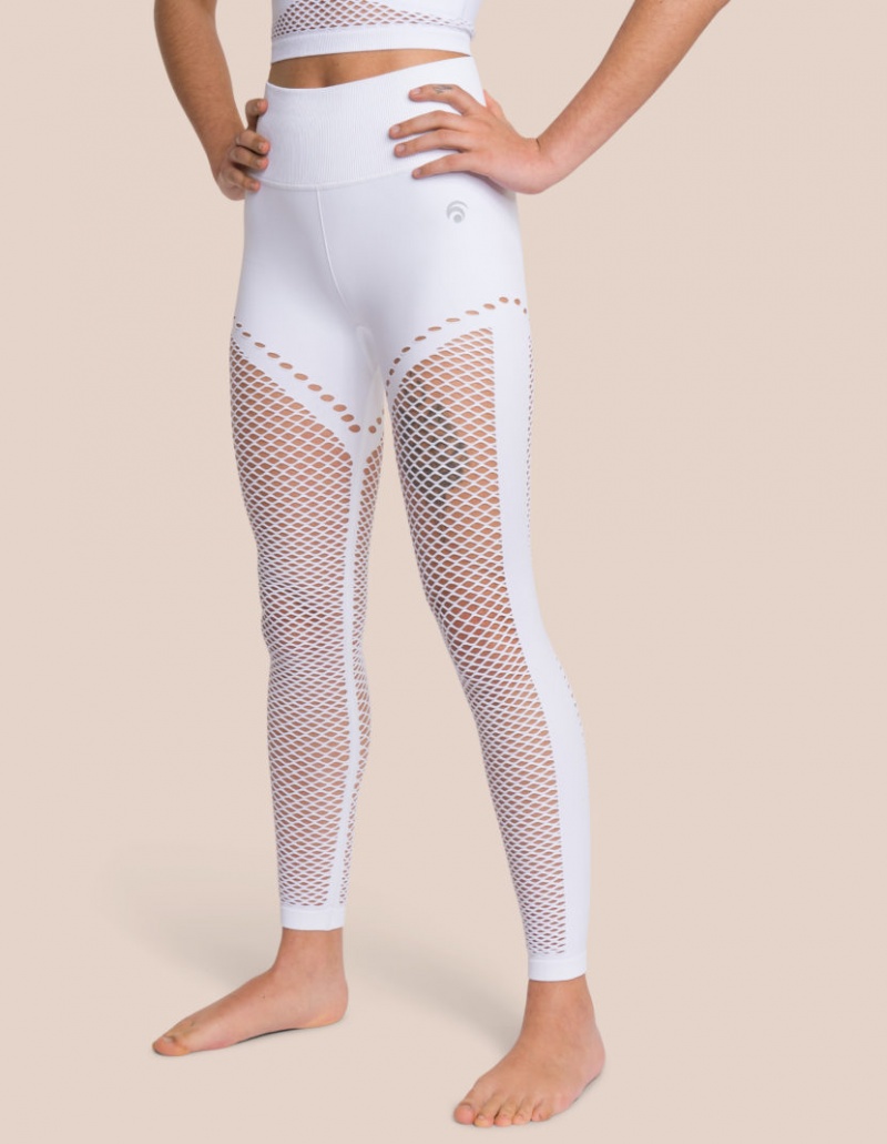 White Women\'s Oceans Apart Juno Long Mesh Pant Leggings | USA DCY-2132