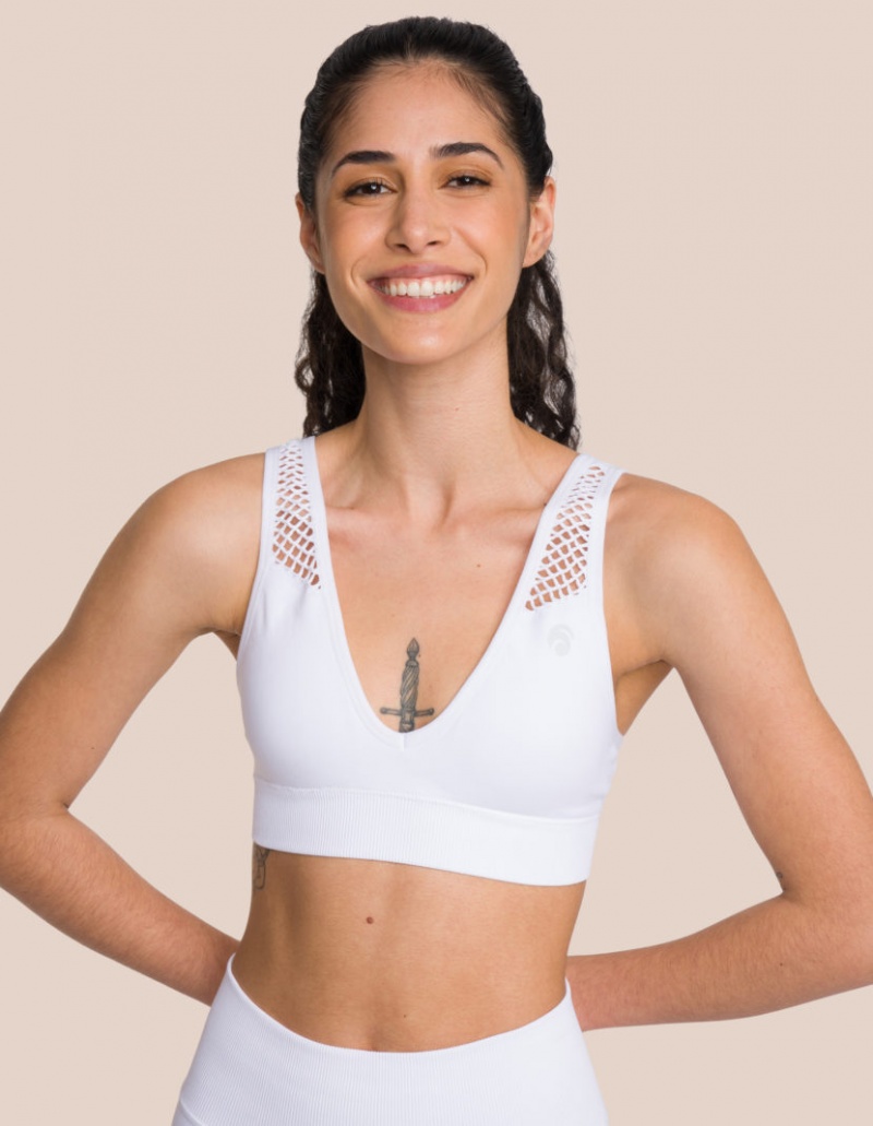 White Women\'s Oceans Apart Juno Mesh Bra | USA CET-8037