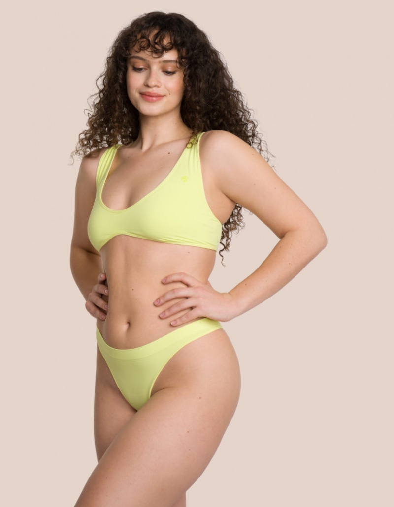 Yellow Women\'s Oceans Apart Cloudy Thong Set | USA ZCE-3679